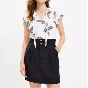 NWT Loft Emory Pocket Paperbag Black Skirt (Size 6)